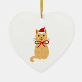 Illustration de chat de Noël Art ornement en céram (Devant)