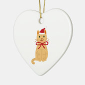 Illustration de chat de Noël Art ornement en céram (Gauche)