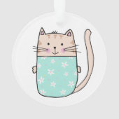 Illustration de chat floral pour enfants mignons (dos)