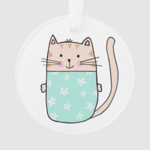 Illustration de chat floral pour enfants mignons