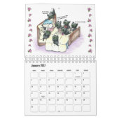Illustration de chat noir mignon calendrier 2026 (Jan 2027)