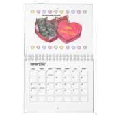 Illustration de chat noir mignon calendrier 2026 (Feb 2027)