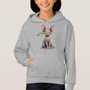 Illustration de chat Sphynx OVNI espace dessin ani