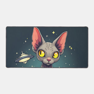 Illustration de chat Sphynx UFO dans l'espace de s