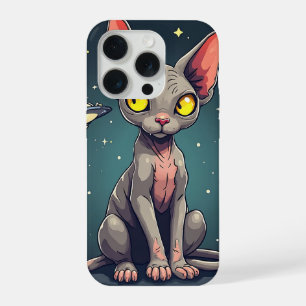 Illustration de chat Sphynx UFO dans l'espace de s