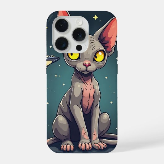 Illustration de chat Sphynx UFO dans l'espace de s (Verso)