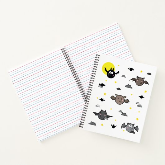 Illustration de chauve-souris adorable Carnet spir (Intérieur)