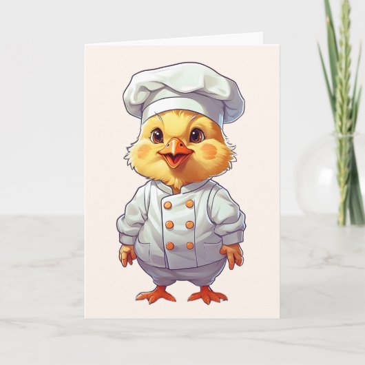 Illustration de chef de cuisine poussin bébé carte (Devant)