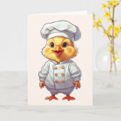 Illustration de chef de cuisine poussin bébé carte (Fleur jaune)