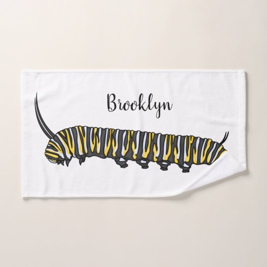 illustration de chenille de monarque de dessin ani (Serviette à main)