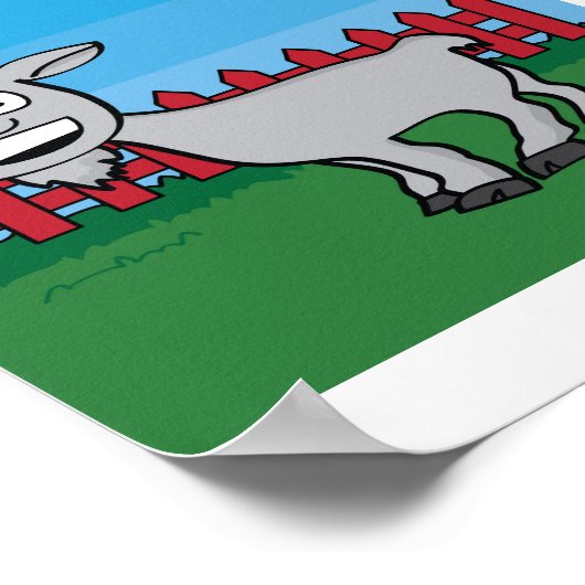 Illustration de chèvre mignonne Poster d'art anima (Coin)