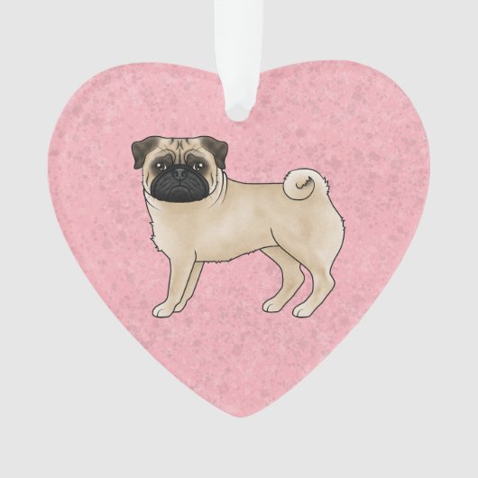 Illustration de chien Carlin faon avec texte perso (devant)