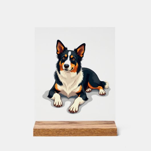Illustration de chien de portrait de Border Collie (Recto)