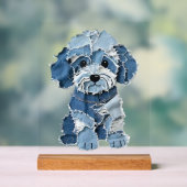 Illustration de chien en patchwork de denim mignon (Neutre)