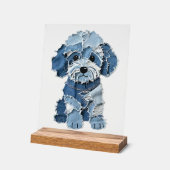 Illustration de chien en patchwork de denim mignon (Angle)