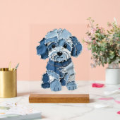 Illustration de chien en patchwork de denim mignon (Mariage)
