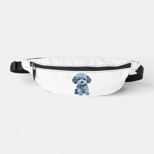 Illustration de chien en patchwork de denim mignon (Recto)