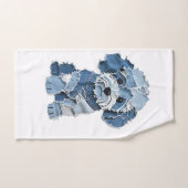 Illustration de chien en patchwork de denim mignon (Serviette à main)
