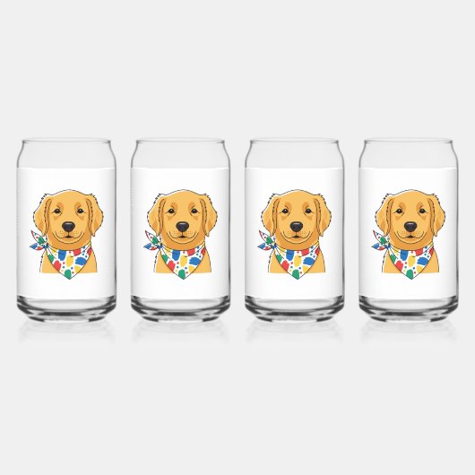 Illustration de chien Retriever doré mignon sur ve (Recto)