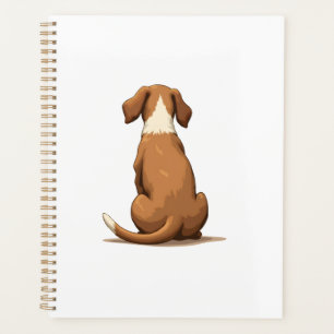 Illustration de chien vue arrière vintage marron e