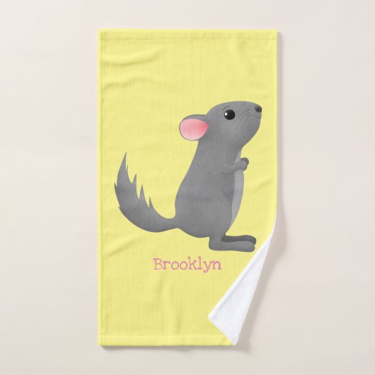 Illustration de chinchilla gris mignon (Serviette à main)