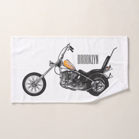 Illustration de Chopper Motorcycle 1950 (Serviette à main)