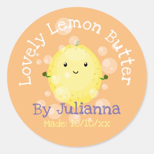 Illustration de citron mignon produit étiquette (Devant)