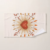 Illustration de cœur automnal boho (Serviette à main)