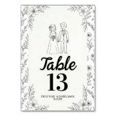 Illustration de couple fantaisiste numéro de table (Dos)