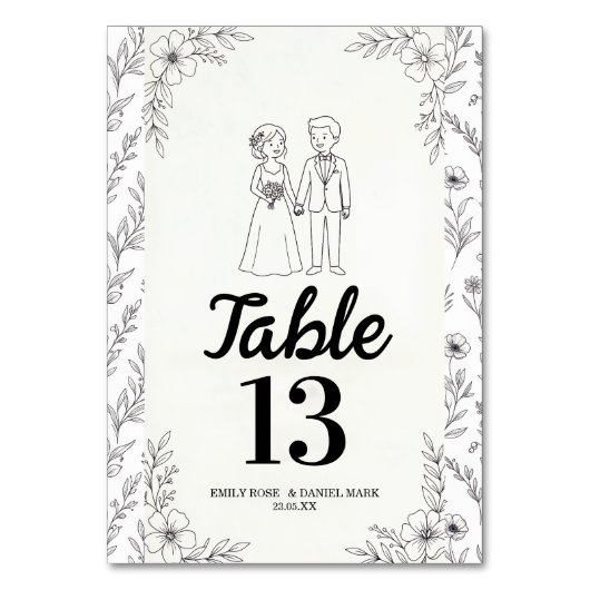 Illustration de couple fantaisiste numéro de table (Par défaut)
