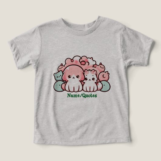 Illustration de créatures Kawaii pastel Animaux mi (Design Recto)
