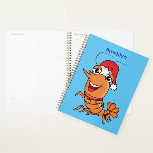 Illustration de crevette de Noël heureuse et migno (Devant avec enveloppe)