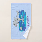 Illustration de dauphins heureux adorables (Serviette à main)