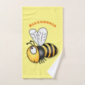 Illustration de dessin animé d'abeilles joyeux (Serviette à main)