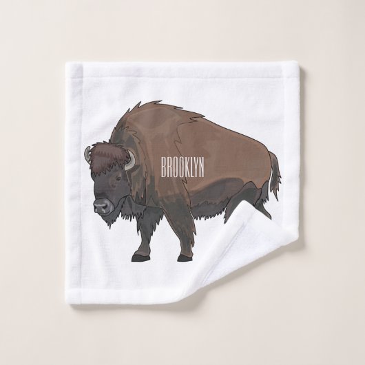 Illustration de dessin animé de bison (Gant de toilette)