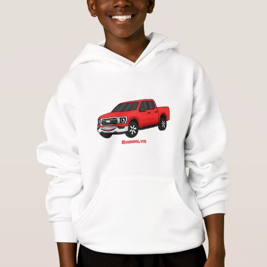 Illustration de dessin animé de camionnette rouge (Devant)