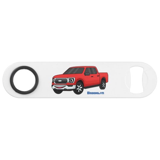 Illustration de dessin animé de camionnette rouge (Devant (Horizontal))