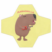 Illustration de dessin animé de capybara ukulele (Plat)