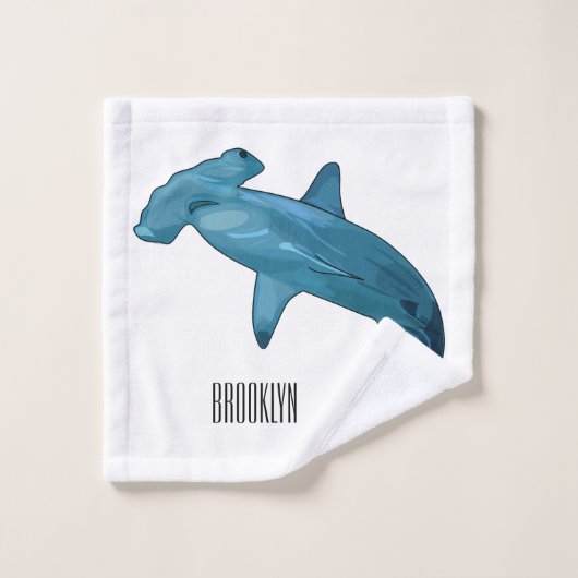 Illustration de dessin animé de requin marteau (Gant de toilette)