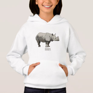illustration de dessin animé de rhinocéros de Java