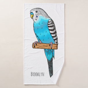 Illustration de dessin animé d'oiseau perruche ble