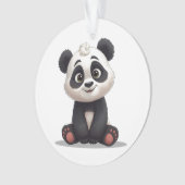 Illustration de dessin animé d'ours panda assis (devant)