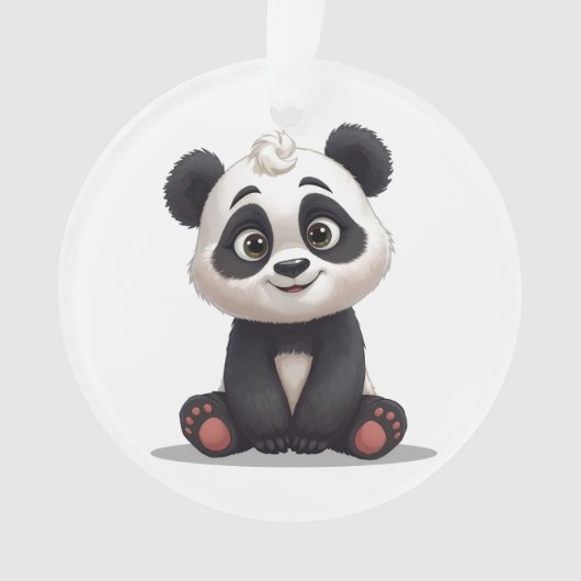 Illustration de dessin animé d'ours panda assis (devant)