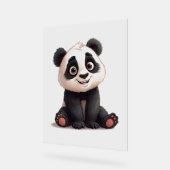 Illustration de dessin animé d'ours panda assis (Angle)