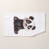 Illustration de dessin animé d'ours panda assis (Serviette à main)