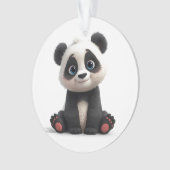 Illustration de dessin animé d'ours panda assis (devant)
