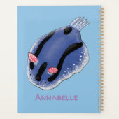 Illustration de dessin animé d'un nudibranche bleu (Dos)