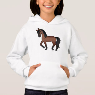 Illustration de dessin animé mignon de cheval bai