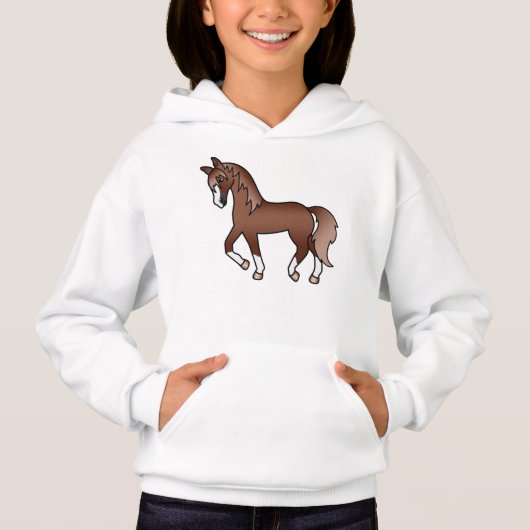 Illustration de dessin animé mignon de cheval trot (Devant)