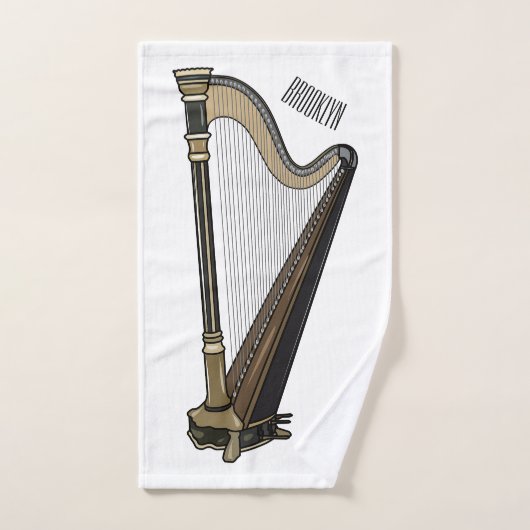 Illustration de dessin animé sur la harpe (Serviette à main)